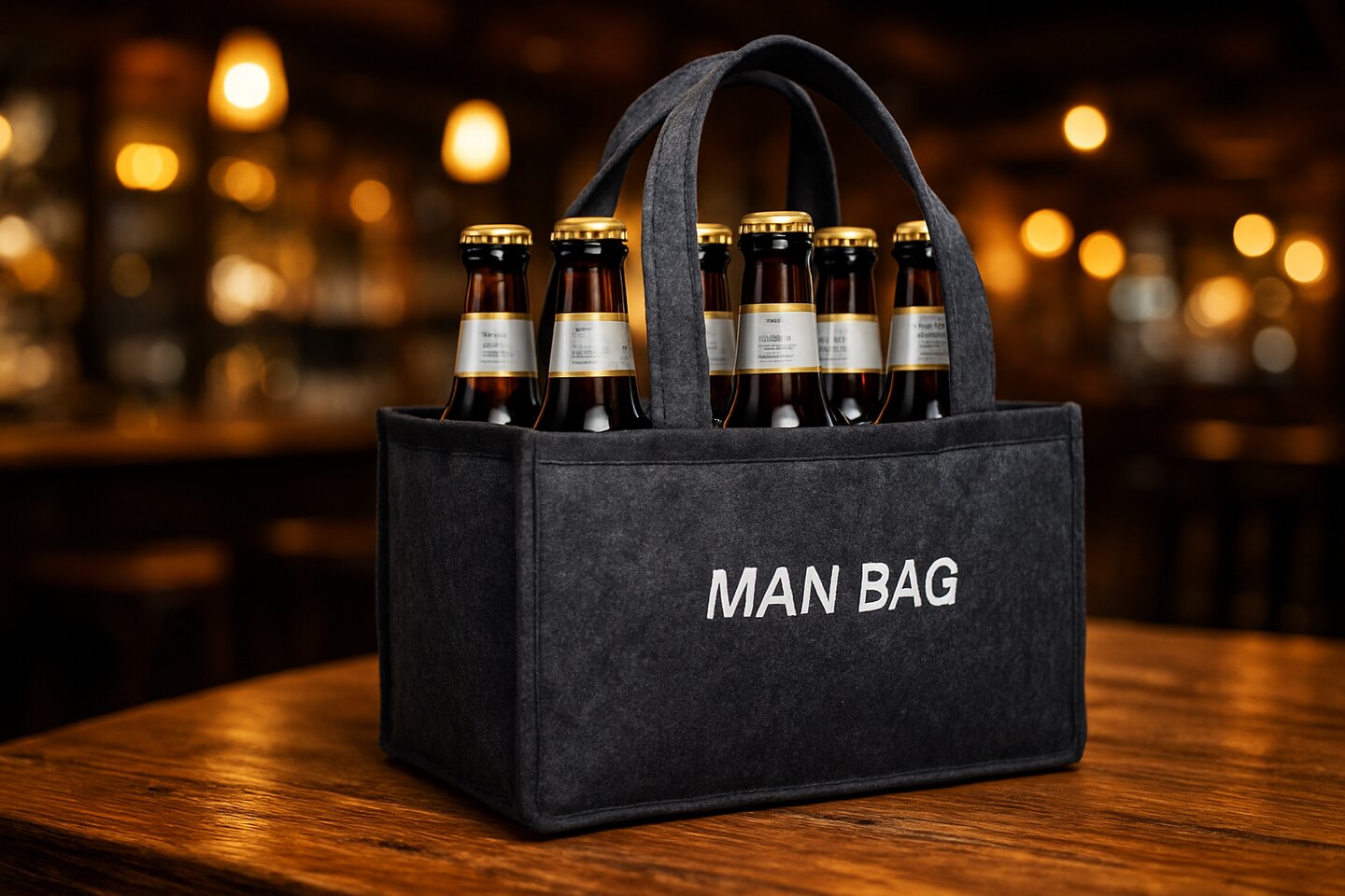 Schoudertas in de vorm van een sixpack bier